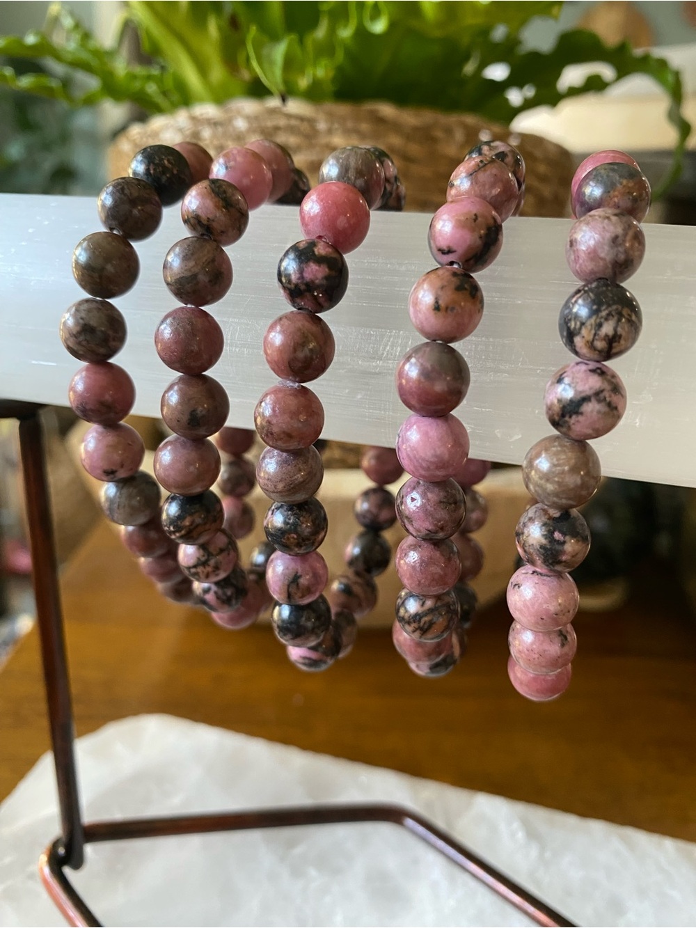 Rhodonite Crystal Stretch Bracelet 💖✨